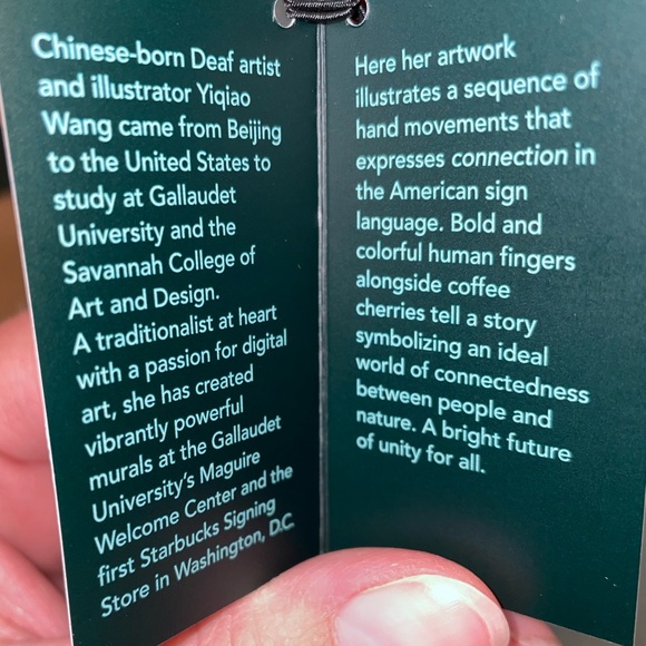 ‼️RARE‼️ Starbucks ASL American Sign Language 24oz cold Cup 🤟 - Picture 5 of 5